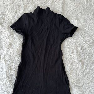 Black ribbed backless jumpsuit